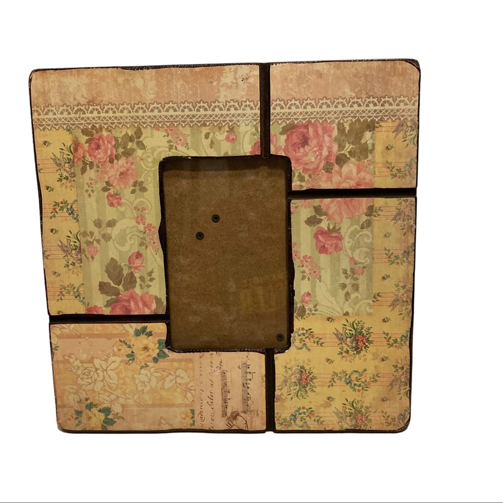 Shabby Chic 10x10 Tabletop Floral Picture Frame w/ 4x6” Picture Space